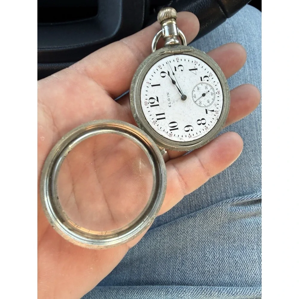 Vintage Swiss Elgin Pocket Watch Mignot Welch Co Serviced Runs Art Nouveau